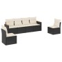 6-teiliges Gartensofa-Set und schwarze synthetische Rattankissen von , Gartensets - Ref: Foro24-3225860, Preis: 359,59 €, Rab...