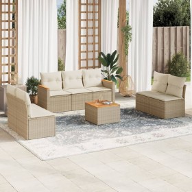 Garden sofa set with beige cushions 8 pcs PE rattan by , Garden sets - Ref: Foro24-3225883, Price: 566,05 €, Discount: %