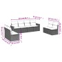 8-teiliges Gartensofa-Set und schwarze synthetische Rattankissen von , Gartensets - Ref: Foro24-3225888, Preis: 452,70 €, Rab...