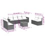 8-piece garden sofa set and black synthetic rattan cushions by , Garden sets - Ref: Foro24-3225895, Price: 494,13 €, Discount: %