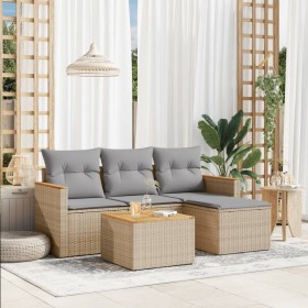 Garden sofa set with beige cushions mix 5 pieces PE rattan by , Garden sets - Ref: Foro24-3225912, Price: 314,15 €, Discount: %