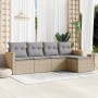 Gartensofa-Set mit beigem Kissenmix, 5-teilig aus PE-Rattan von , Gartensets - Ref: Foro24-3225919, Preis: 314,26 €, Rabatt: %