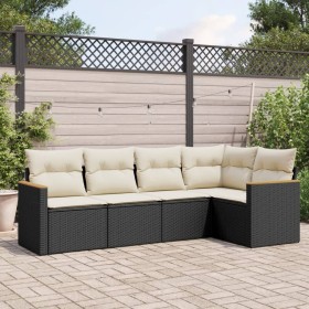 5-piece garden furniture set and black synthetic rattan cushions by , Garden sets - Ref: Foro24-3225944, Price: 331,46 €, Dis...