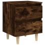 Bedside table solid wood legs smoked oak 40x35x50 cm by vidaXL, Nightstands - Ref: Foro24-813122, Price: 30,37 €, Discount: %