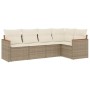 Gartensofa-Set mit Kissen, 5-teilig, beiges synthetisches Rattan von , Gartensets - Ref: Foro24-3225946, Preis: 445,35 €, Rab...