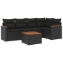 6-teiliges Gartensofa-Set und schwarze synthetische Rattankissen von , Gartensets - Ref: Foro24-3225950, Preis: 355,99 €, Rab...