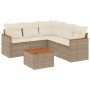 Garden sofa set with cushions 6 pieces beige synthetic rattan by , Garden sets - Ref: Foro24-3225967, Price: 501,84 €, Discou...