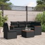 6-piece garden sofa set and black synthetic rattan cushions by , Garden sets - Ref: Foro24-3225978, Price: 355,99 €, Discount: %