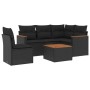 6-teiliges Gartensofa-Set und schwarze synthetische Rattankissen von , Gartensets - Ref: Foro24-3225978, Preis: 355,99 €, Rab...