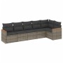 6-teiliges Gartenmöbel-Set und graue synthetische Rattankissen von , Gartensets - Ref: Foro24-3225990, Preis: 399,57 €, Rabat...