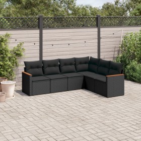 6-teiliges Gartensofa-Set und schwarze synthetische Rattankissen von , Gartensets - Ref: Foro24-3225999, Preis: 391,07 €, Rab...