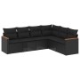 6-teiliges Gartensofa-Set und schwarze synthetische Rattankissen von , Gartensets - Ref: Foro24-3225999, Preis: 378,60 €, Rab...