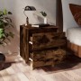 Bedside table solid wood legs smoked oak 40x35x50 cm by vidaXL, Nightstands - Ref: Foro24-813122, Price: 30,37 €, Discount: %