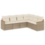 Gartensofa-Set mit Kissen, 6-teilig, beiges synthetisches Rattan von , Gartensets - Ref: Foro24-3226002, Preis: 462,91 €, Rab...