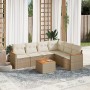 7-piece garden sofa set and beige synthetic rattan cushions by , Garden sets - Ref: Foro24-3226009, Price: 525,82 €, Discount: %