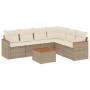 7-piece garden sofa set and beige synthetic rattan cushions by , Garden sets - Ref: Foro24-3226009, Price: 525,82 €, Discount: %