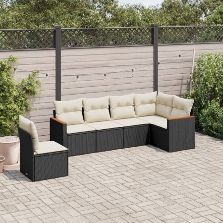 6-teiliges Gartensofa-Set und schwarze synthetische Rattankissen von , Gartensets - Ref: Foro24-3226014, Preis: 404,53 €, Rab...