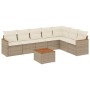 Gartensofa-Set mit beigen Kissen 8 Stück PE-Rattan von , Gartensets - Ref: Foro24-3226037, Preis: 640,31 €, Rabatt: %