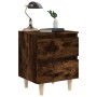 Bedside table solid wood legs smoked oak 40x35x50 cm by vidaXL, Nightstands - Ref: Foro24-813122, Price: 30,37 €, Discount: %