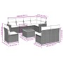 8-teiliges Gartensofa-Set und schwarze synthetische Rattankissen von , Gartensets - Ref: Foro24-3226049, Preis: 544,32 €, Rab...