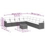 Gartensofa-Set 10-teilig mit schwarzen synthetischen Rattankissen von , Gartensets - Ref: Foro24-3226063, Preis: 582,46 €, Ra...