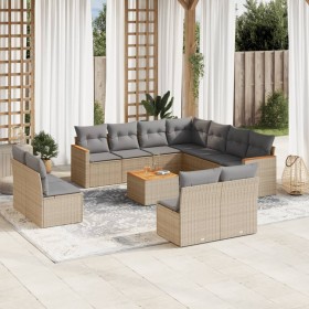 Gartensofa-Set mit beigem Kissenmix, 12 Stück PE-Rattan von , Gartensets - Ref: Foro24-3226094, Preis: 759,99 €, Rabatt: %