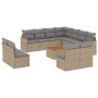 Garden sofa set with beige cushions mix 12 pieces PE rattan by , Garden sets - Ref: Foro24-3226094, Price: 759,99 €, Discount: %