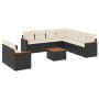 Gartensofa-Set 10-teilig mit schwarzen synthetischen Rattankissen von , Gartensets - Ref: Foro24-3226105, Preis: 604,78 €, Ra...