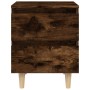 Bedside table solid wood legs smoked oak 40x35x50 cm by vidaXL, Nightstands - Ref: Foro24-813122, Price: 30,37 €, Discount: %