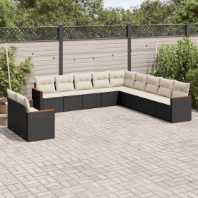 11-piece garden sofa set and black synthetic rattan cushions by , Garden sets - Ref: Foro24-3226126, Price: 698,29 €, Discoun...