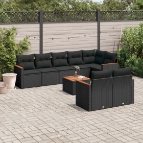 8-teiliges Gartensofa-Set und schwarze synthetische Rattankissen von , Gartensets - Ref: Foro24-3226153, Preis: 580,82 €, Rab...