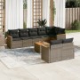 9-piece garden furniture set and gray synthetic rattan cushions by , Garden sets - Ref: Foro24-3226158, Price: 602,17 €, Disc...