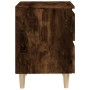 Bedside table solid wood legs smoked oak 40x35x50 cm by vidaXL, Nightstands - Ref: Foro24-813122, Price: 30,37 €, Discount: %