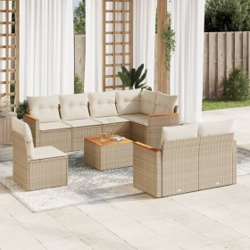 9-teiliges Gartensofa-Set mit beigen synthetischen Rattankissen von , Gartensets - Ref: Foro24-3226170, Preis: 698,46 €, Raba...