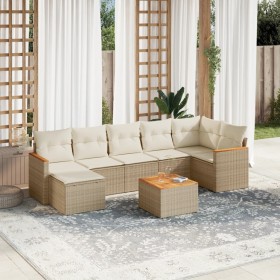 Gartensofa-Set mit beigen Kissen 8 Stück PE-Rattan von , Gartensets - Ref: Foro24-3226198, Preis: 579,99 €, Rabatt: %