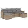 Gartensofa-Set mit beigem Kissenmix, 6-teilig, PE-Rattan von , Gartensets - Ref: Foro24-3226220, Preis: 364,82 €, Rabatt: %