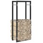 Black steel log holder 44x20x100 cm by vidaXL, Firewood bags and holders - Ref: Foro24-284700, Price: 39,12 €, Discount: %