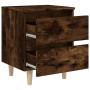 Bedside table solid wood legs smoked oak 40x35x50 cm by vidaXL, Nightstands - Ref: Foro24-813122, Price: 30,37 €, Discount: %