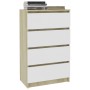 Sonoma oak white plywood sideboard 60x35x98.5 cm by , Sideboards - Ref: Foro24-800536, Price: 139,30 €, Discount: %