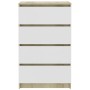 Aparador madera contrachapada blanco roble Sonoma 60x35x98,5 cm de , Aparadores - Ref: Foro24-800536, Precio: 139,30 €, Descu...