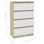 Aparador madera contrachapada blanco roble Sonoma 60x35x98,5 cm de , Aparadores - Ref: Foro24-800536, Precio: 139,30 €, Descu...