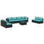 Set de muebles de jardín 9 pzas y cojines ratán sintético negro de , Conjuntos de jardín - Ref: Foro24-3102257, Precio: 1,00 ...