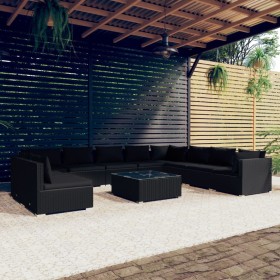 Gartenmöbelset 11-teilig und schwarze synthetische Rattankissen von , Gartensets - Ref: Foro24-3102440, Preis: 1,00 €, Rabatt: %