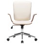 Cream curved wood synthetic leather swivel office chair by vidaXL, Office chairs - Ref: Foro24-283134, Price: 207,64 €, Disco...