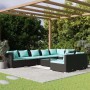 9-teiliges Gartenmöbel-Set und schwarze synthetische Rattankissen von , Gartensets - Ref: Foro24-3102409, Preis: 885,93 €, Ra...