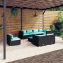 Set de muebles de jardín 9 pzas y cojines ratán sintético negro de , Conjuntos de jardín - Ref: Foro24-3102617, Precio: 1,00 ...