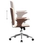 Cream curved wood synthetic leather swivel office chair by vidaXL, Office chairs - Ref: Foro24-283134, Price: 207,64 €, Disco...