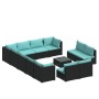 Set de muebles de jardín 13 pzas cojines ratán sintético negro de , Conjuntos de jardín - Ref: Foro24-3102849, Precio: 1,00 €...