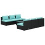 Set de muebles de jardín y cojines 7 pzas ratán sintético negro de , Conjuntos de jardín - Ref: Foro24-3101457, Precio: 799,9...