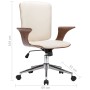 Silla de oficina giratoria cuero sintético madera curva crema de vidaXL, Sillas de oficina - Ref: Foro24-283134, Precio: 207,...